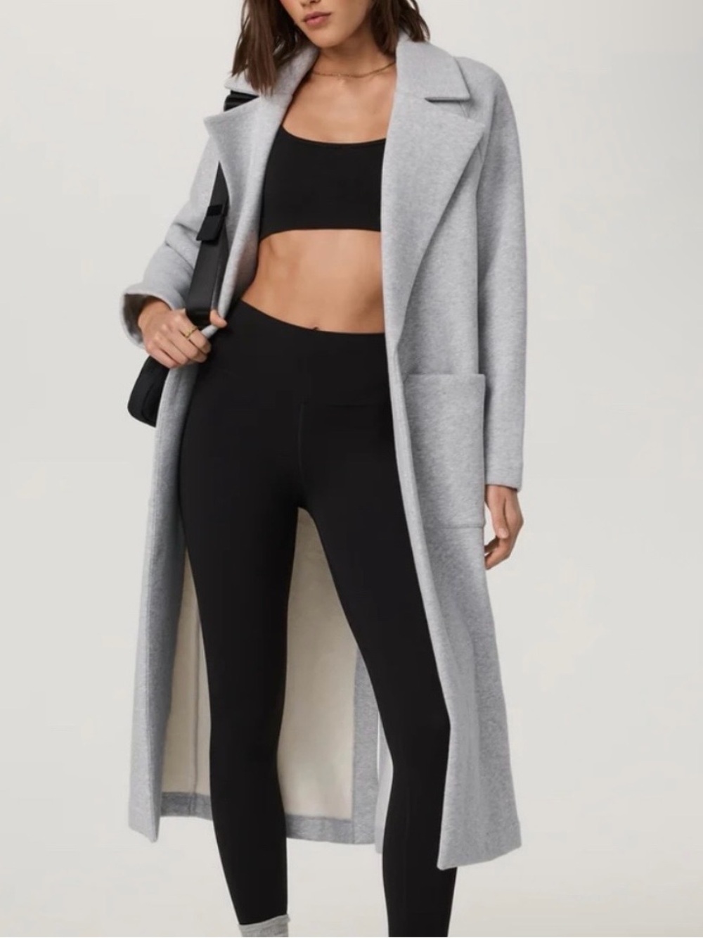 **NWT** Vuori Restore Trench Coat Light Heather Grey